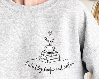 Bookish sweatshirt, books and coffee sweatshirt, gift for book lover, reading sweatshirt, book lover shirt, librarian shirt