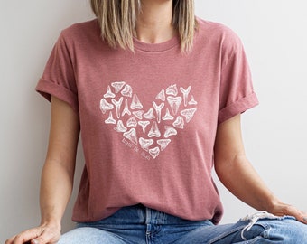 Shark Tooth shirt, shark lover shirt, Respect the locals, trendy beachy shirt, marine biology tee, shark tooth collector gift