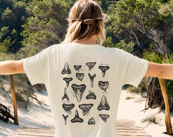 Shark lover shirt, Marine biology tee, respect the locals, shark tooth shirt, trendy beachy shirt, aesthetic beach tee, ocean lover shirt
