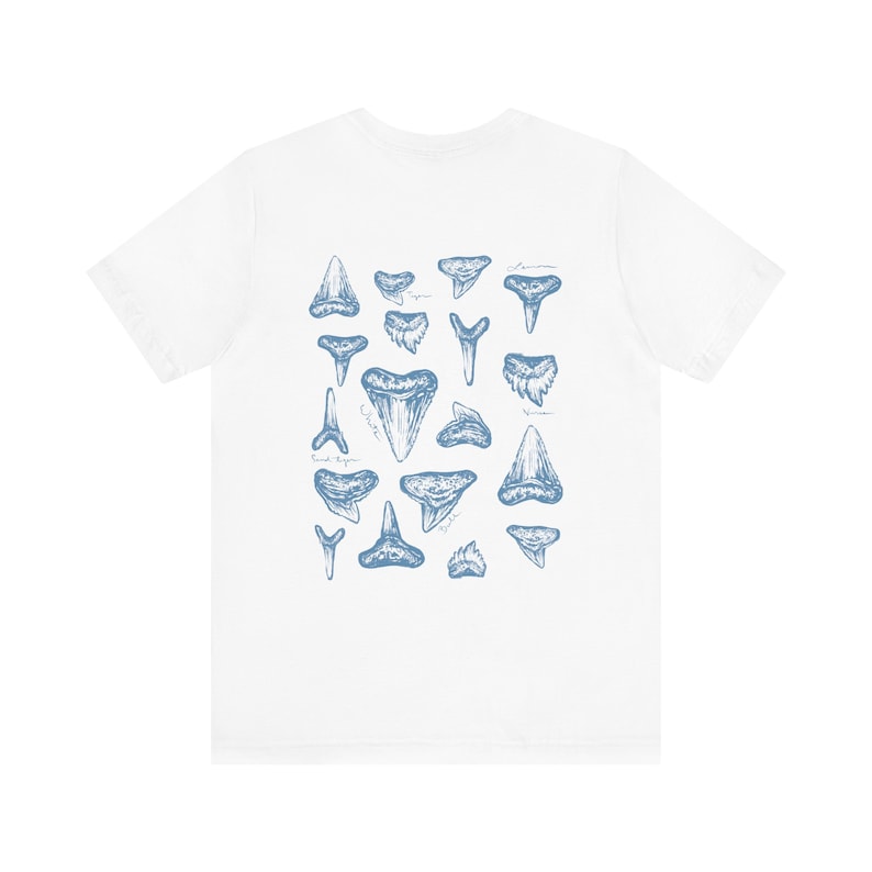 Shark tooth shirt, Respect the locals, beachy shirt, shark lover gift, shark tooth hunter gift, shark teeth tee, oversized soft beach shirt image 4