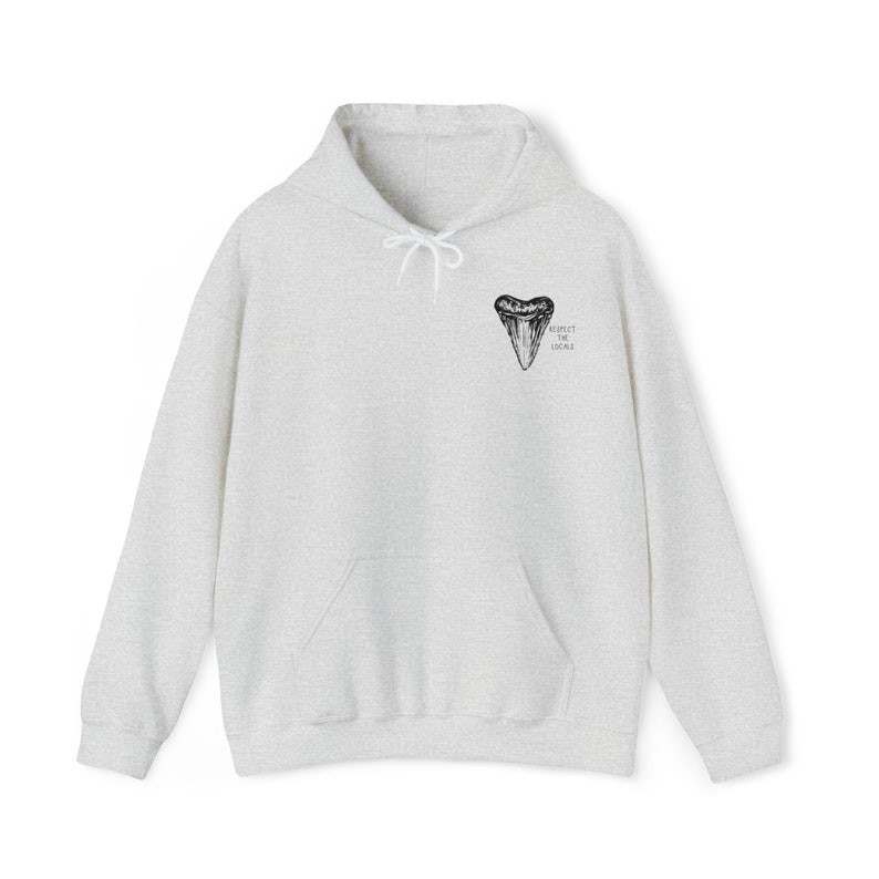 Shark species hoodie, shark tooth hoodie, shark shirt, respect the locals, oversize beach hoodie, beach pullover, surfing hoodie, shark gift image 9