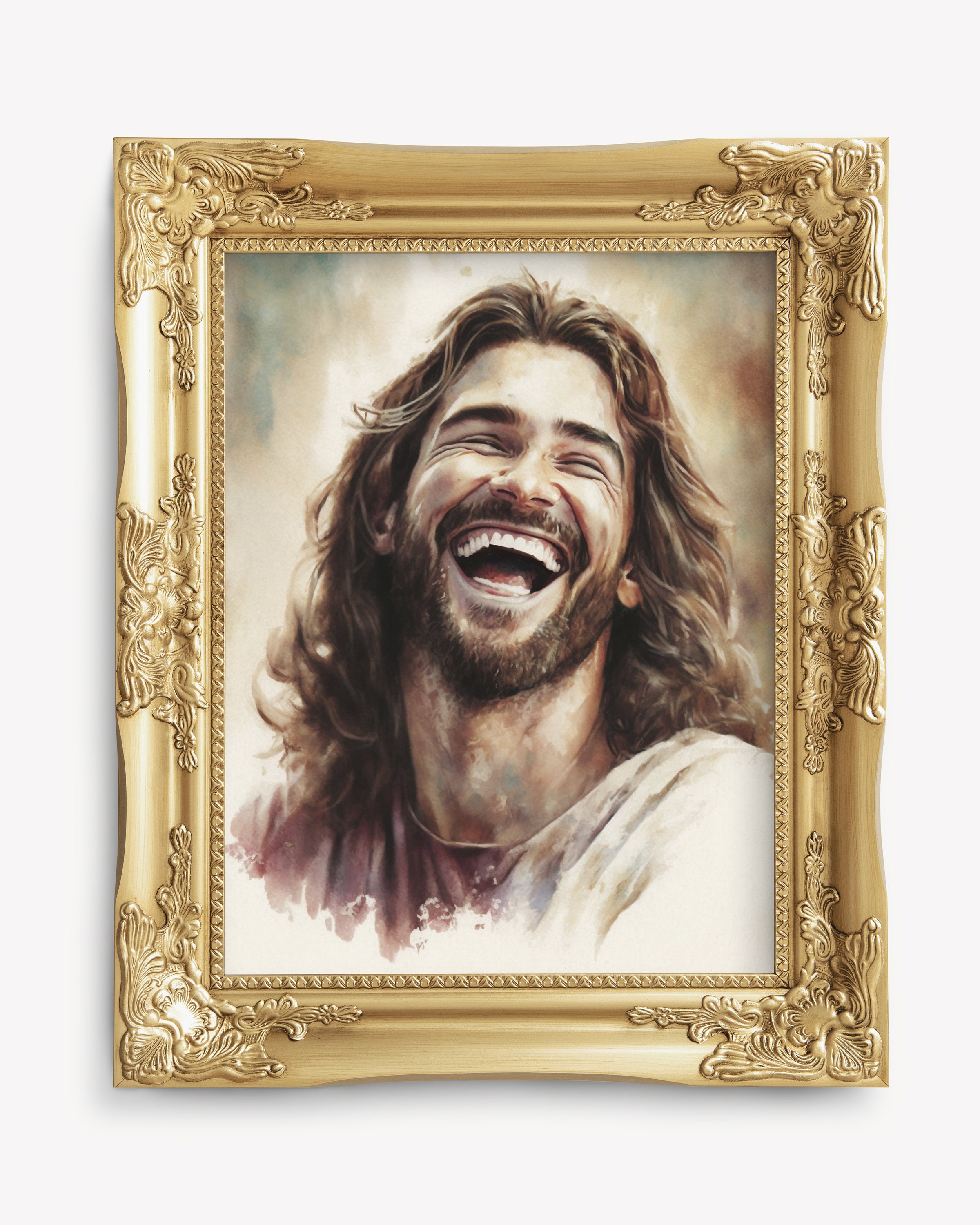 jesus laughing portrait