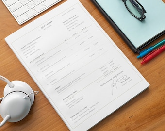 Plantillas de cotización profesional Simple Cool No Logo para Word Editable y personalizable