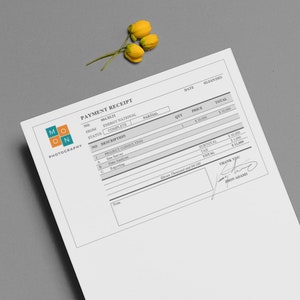 Professional Payment Receipt Template with Logo for Word Editable and Customizable, Instant Download