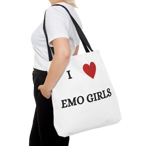 I &lt;3 Emo Girls - Stylish & Durable Tote Bag for Emo Music Lovers and Trendsetters