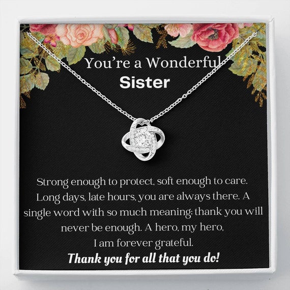 Personalized To My Sister Necklace From Little Sister Big Sister A  Wonderful Sister Best Friend Birthday Christmas Jewelry Customized Gift Box  Message Card - Siriustee.com