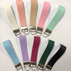 Key Fob Faux Leather Wristlets With Glitter Inside