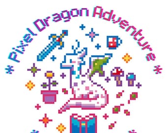 Pixel Dragon Adventure Stitch-Along - Cozy Fantasy Mystery SAL - Kreuzstichmuster PDF