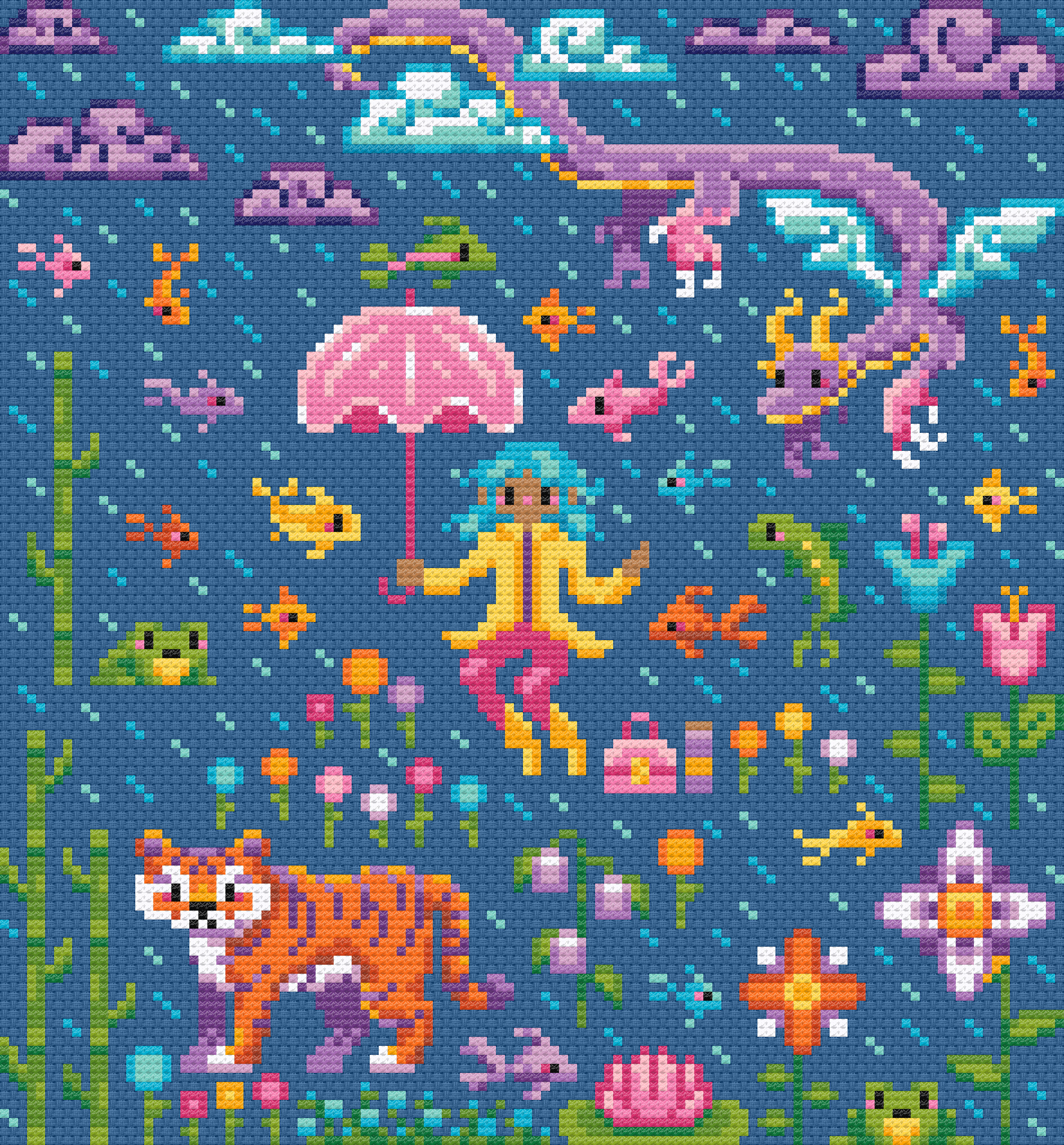 Rainy Day Magic - Nature Magic - Modern Fantasy Cross Stitch Pattern ...