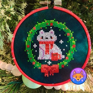 Snowy Polar Bear - Christmas Ornament Cross Stitch Pattern