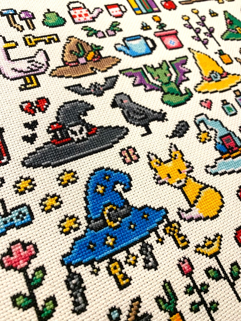 Witch Hat Sampler Cross Stitch Pattern PDF image 5
