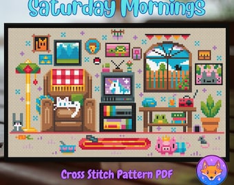 Saturday Mornings - Cozy Modern Cross Stitch Pattern PDF