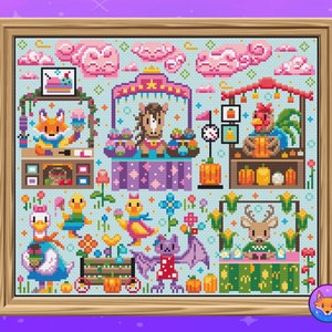 Dreamy Harvest Festival - Enchanted Modern Fantasy - Fairytale - Cross Stitch Pattern PDF