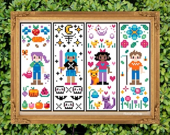 Farming Magic Customizable Companion Bookmark Cross Stitch Pattern PDF