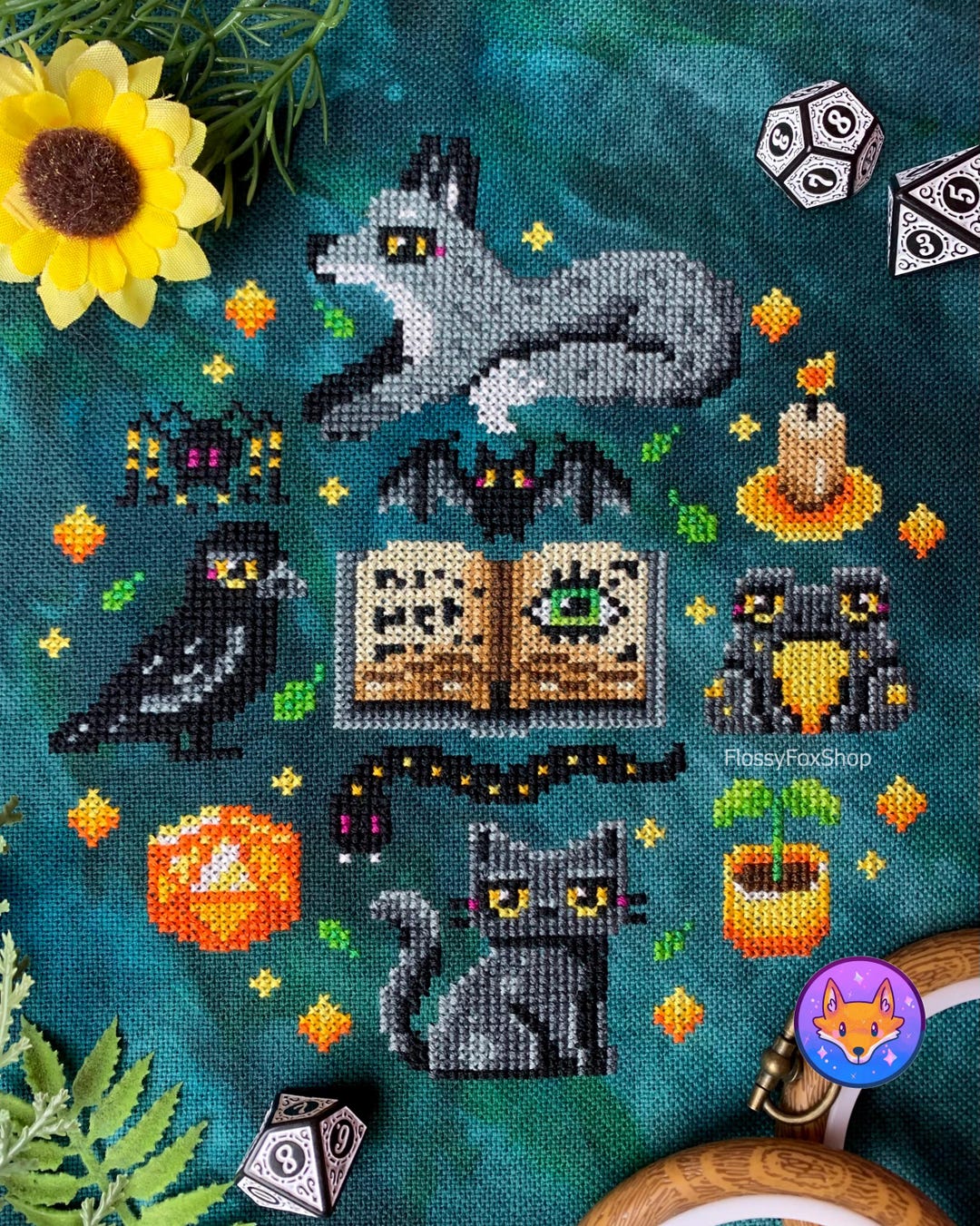 Find a Familiar - Modern Fantasy Witchy Cross Stitch Pattern PDF - Etsy