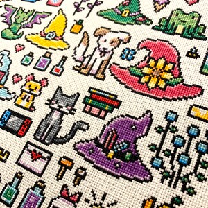 Witch Hat Sampler Cross Stitch Pattern PDF image 4