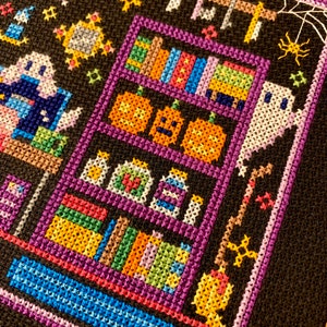 Cozy Necromancer's Room - Cozy Witch Scene Halloween - Cross Stitch Pattern PDF image 4