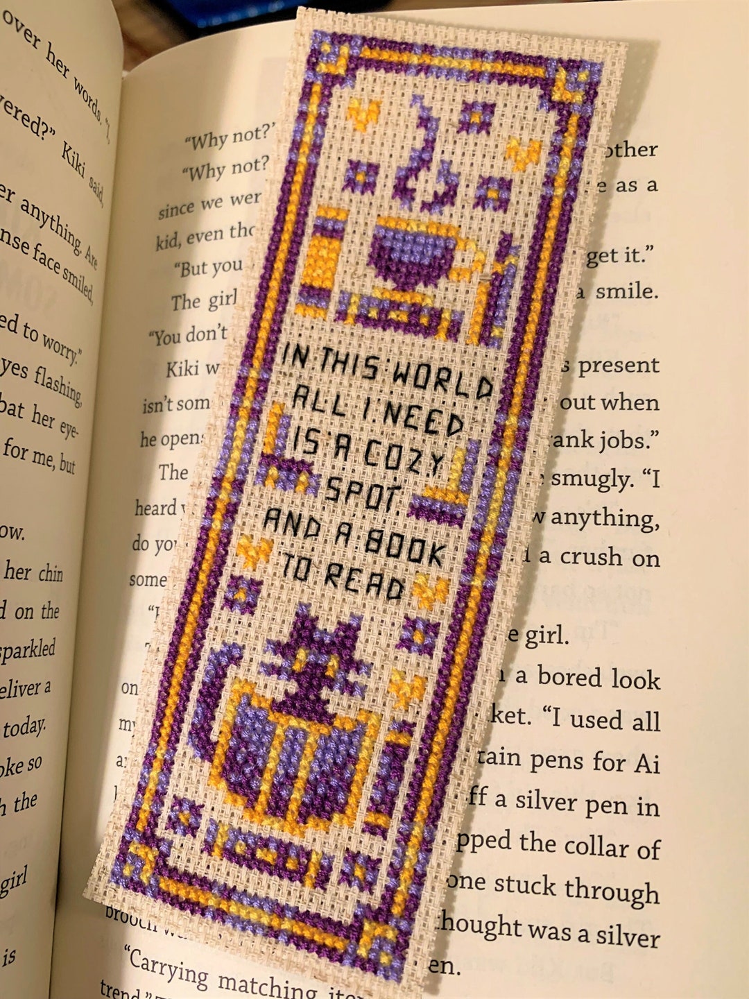 A Cozy Spot Bookmark Cross Stitch Pattern PDF - Etsy