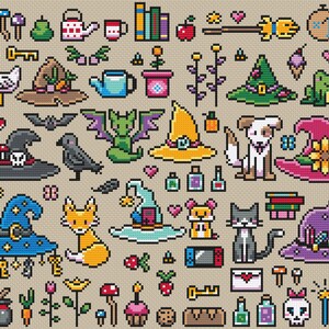 Witch Hat Sampler Cross Stitch Pattern PDF image 3