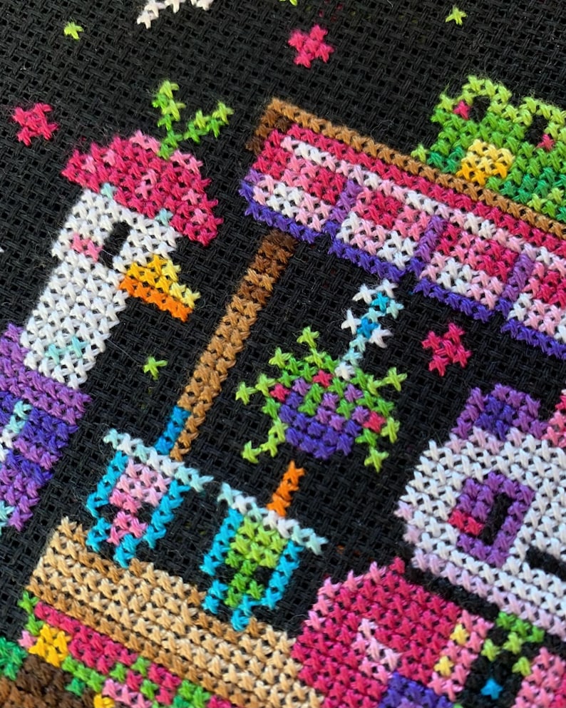 Panda Cafe - Modern Fantasy Cross Stitch Pattern PDF - Etsy
