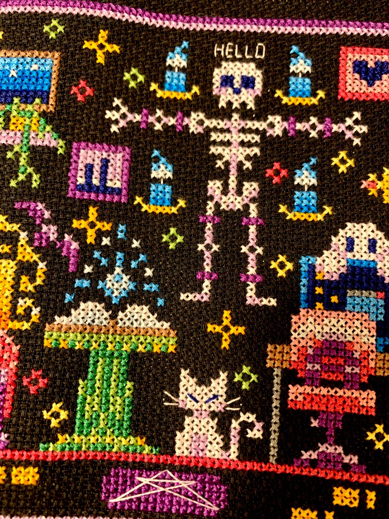 Cozy Necromancer's Room - Cozy Witch Scene Halloween - Cross Stitch Pattern PDF image 6
