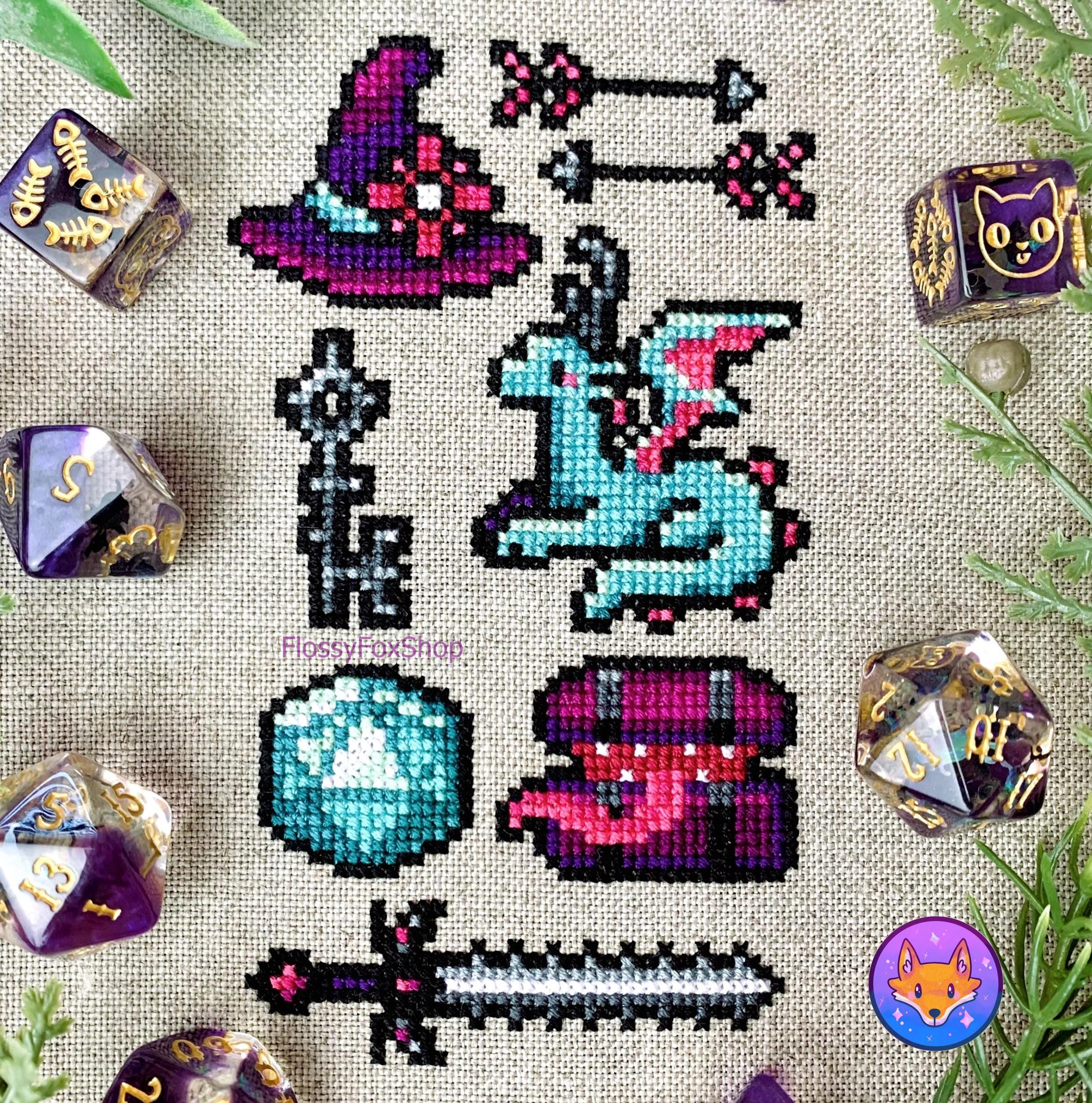 Dungeons and Stitches Mini Sampler - Modern Fantasy Cross Stitch ...