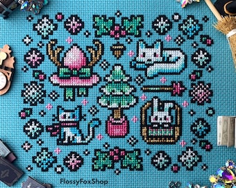 Winter Witch Fantasy Cross Stitch Pattern PDF