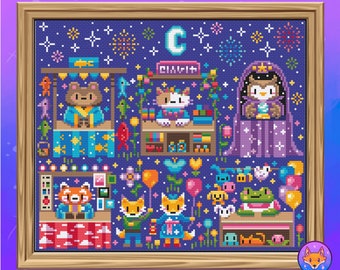 Night Market Magic - Enchanted Modern Fantasy - Fairytale - Cross Stitch Pattern PDF