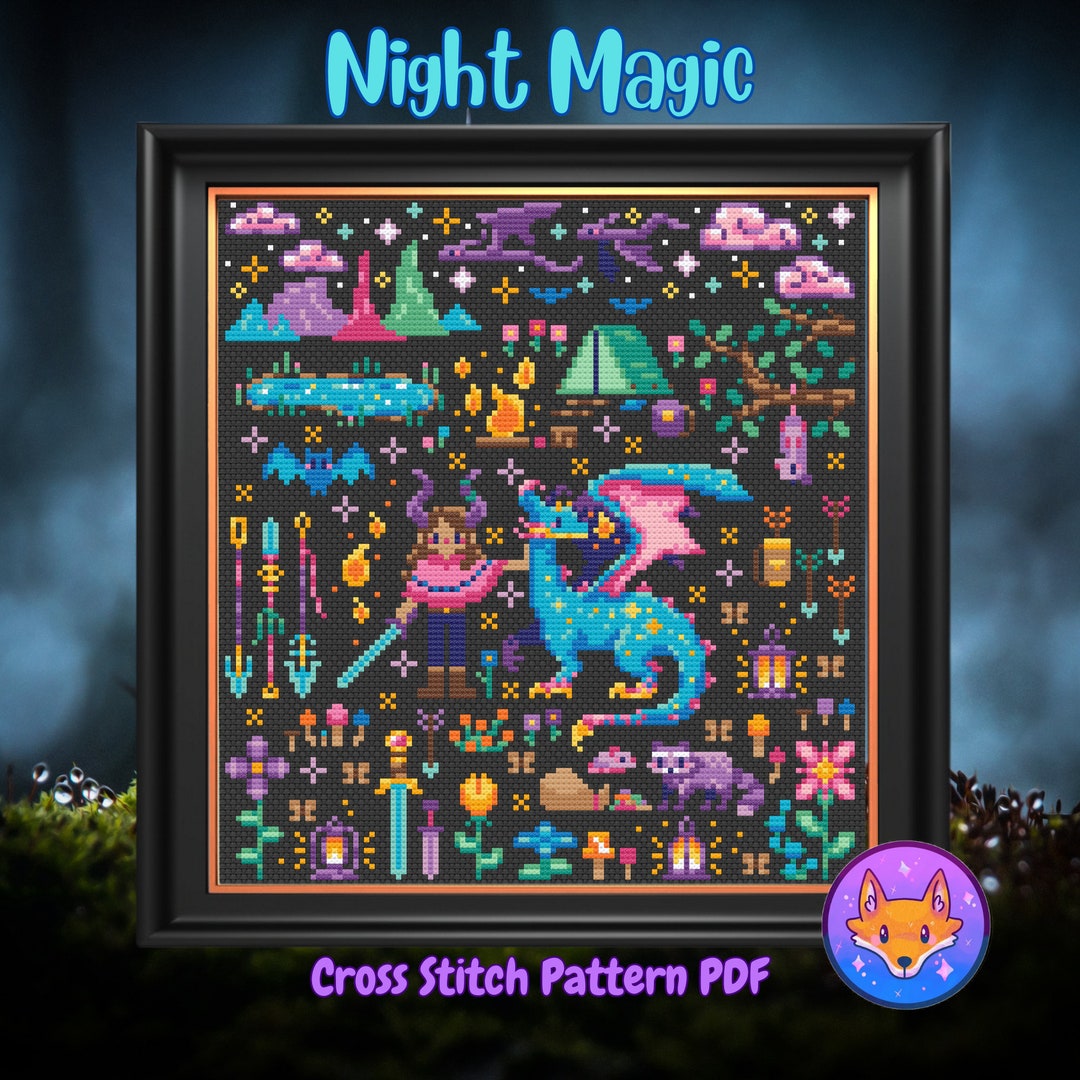 Night Magic - Nature Magic - Fantasy Cross Stitch Pattern PDF - Etsy