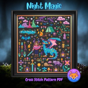 Night Magic - Nature Magic - Fantasy Cross Stitch Pattern PDF