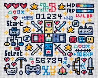 Gamer Sampler Video Game Cross Stitch Pattern PDF