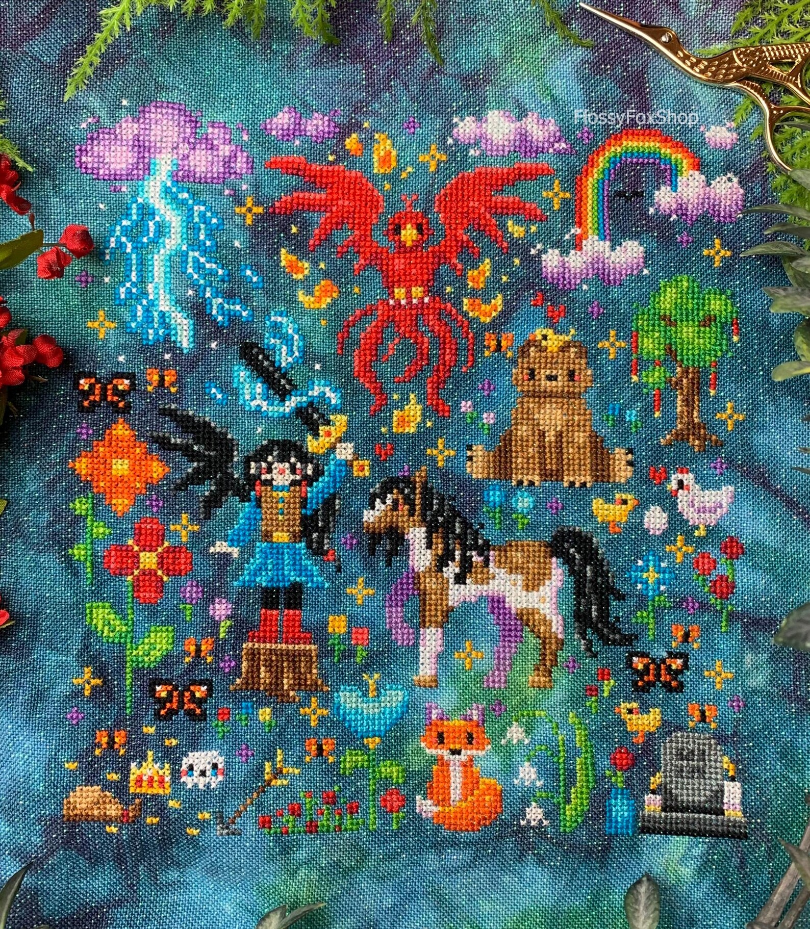 Phoenix Magic - Modern Fantasy Cross Stitch Pattern PDF - Etsy