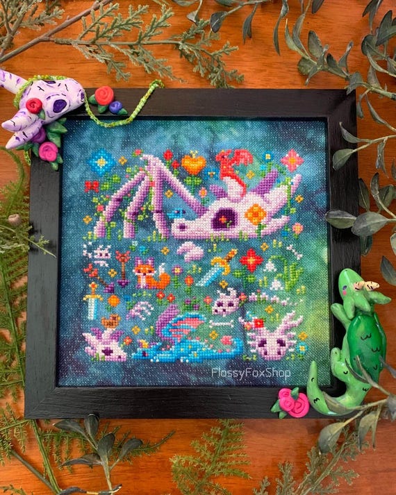 Bone Garden - Dragon Fantasy Cross Stitch Pattern PDF