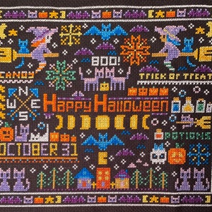 Glad Halloween-provkorsstygnsmönster PDF bild 2