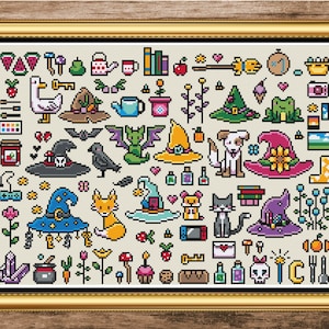 Campionatore di cappello da strega Schema punto croce PDF