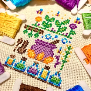 Tiny Apothecary - Modern Fantasy Cross Stitch Pattern PDF