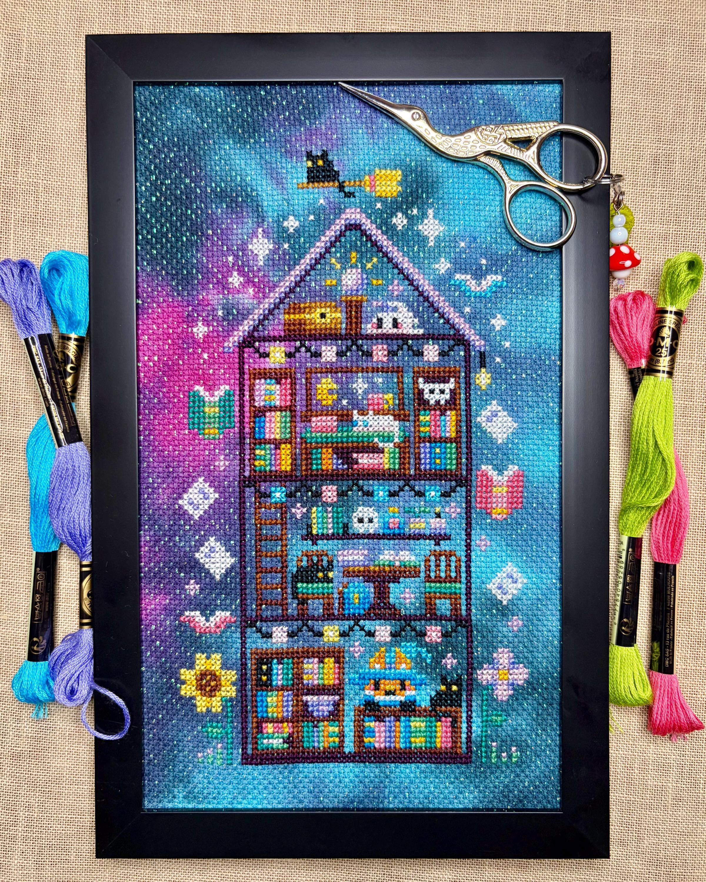 Enchanted Library - Fantasy Bookish Cross Stitch Pattern PDF - Etsy