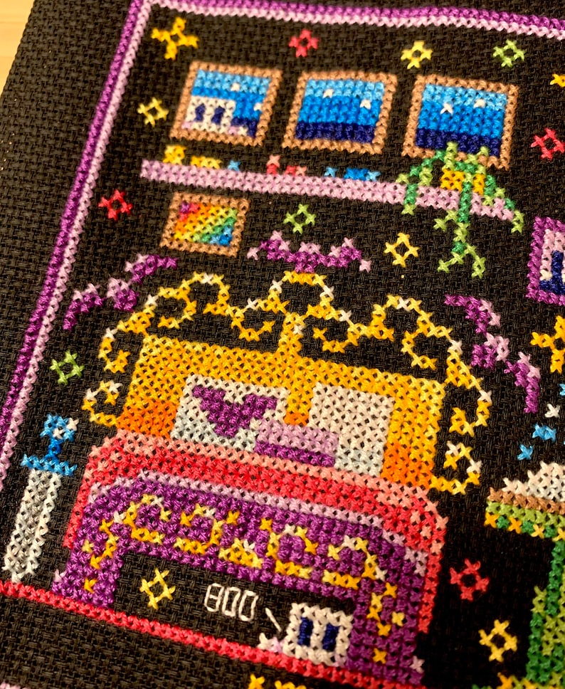 Cozy Necromancer's Room - Cozy Witch Scene Halloween - Cross Stitch Pattern PDF image 7
