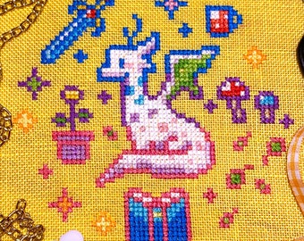 Pixel Prelude - Pixel Dragon Adventure SAL Mini Companion - Cross Stitch Pattern PDF