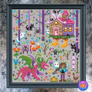 Spooky Forest Cross Stitch - Grim Magic - Cross Stitch Pattern PDF