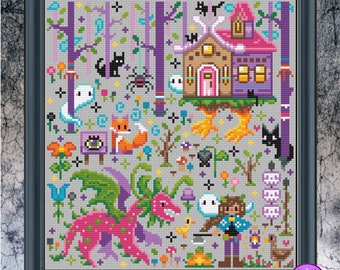 Spooky Forest Cross Stitch - Grim Magic - Cross Stitch Pattern PDF