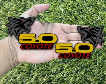 Red Eye 5.0 Coyote Emblems Badges Racing Matte Black on
