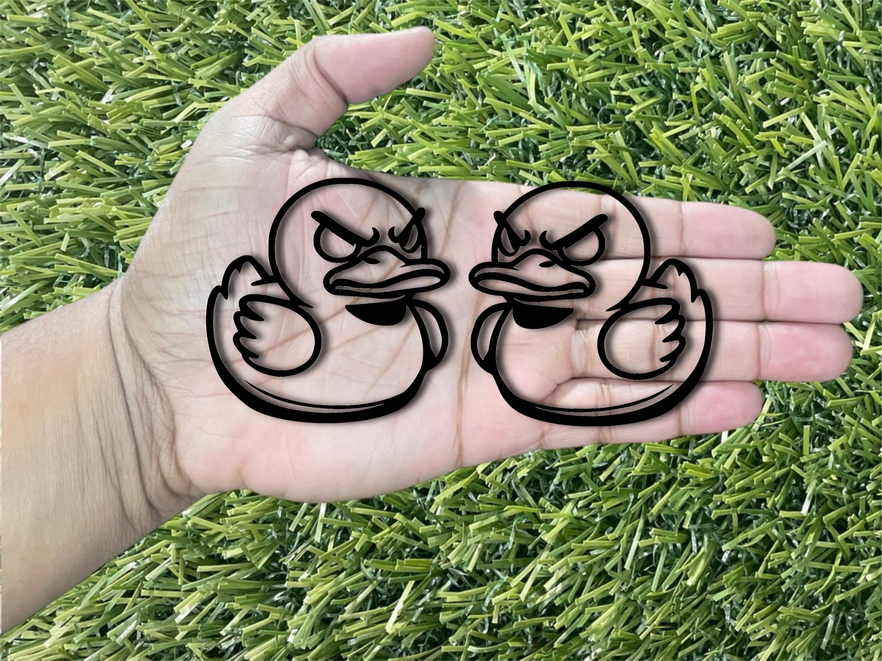Angry Racing Duck Angry Rubber Duck Car Emblem Badges Glossy Black Custom Fender Badges ...