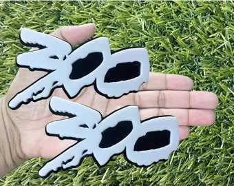 300 Drip Car Emblem Badges Custom New Racing Aggressive Numbers White On Black