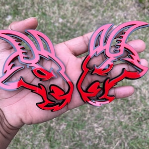 Badge Emblème Voiture Angry Goat Personnalisé Rouge Noir Nouveau