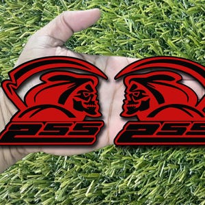 2SS Reaper Emblem Badges Red on Black