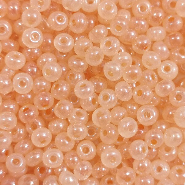 Milky beads #23 | 20 Grams Milky Translucent Seed Beads for DIY Jewelry Craft Making | 3mm (8/0) Milky Light Orange Coral Seedbead