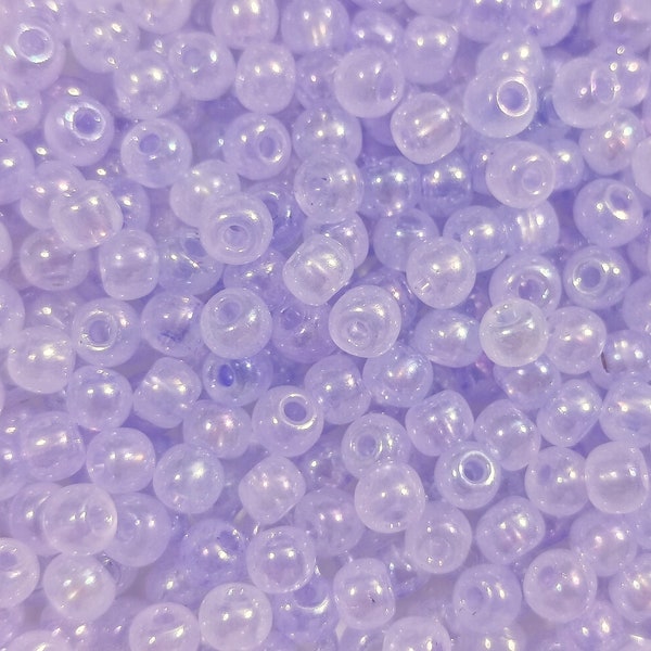 Milky beads #13 | 10 Grams Milky Translucent Seed Beads for DIY Jewelry Craft Making | 3mm (8/0) Milky Light Lavender Blue Purple Seedbead