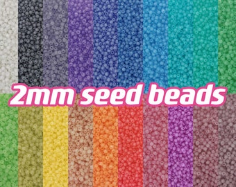 20 Grams Translucent Milky Seed Beads for DIY Jewelry Making | 2mm Milky Seed Beads 20 Colors Beads in tube or bag | 20g seed beads (12/0)
