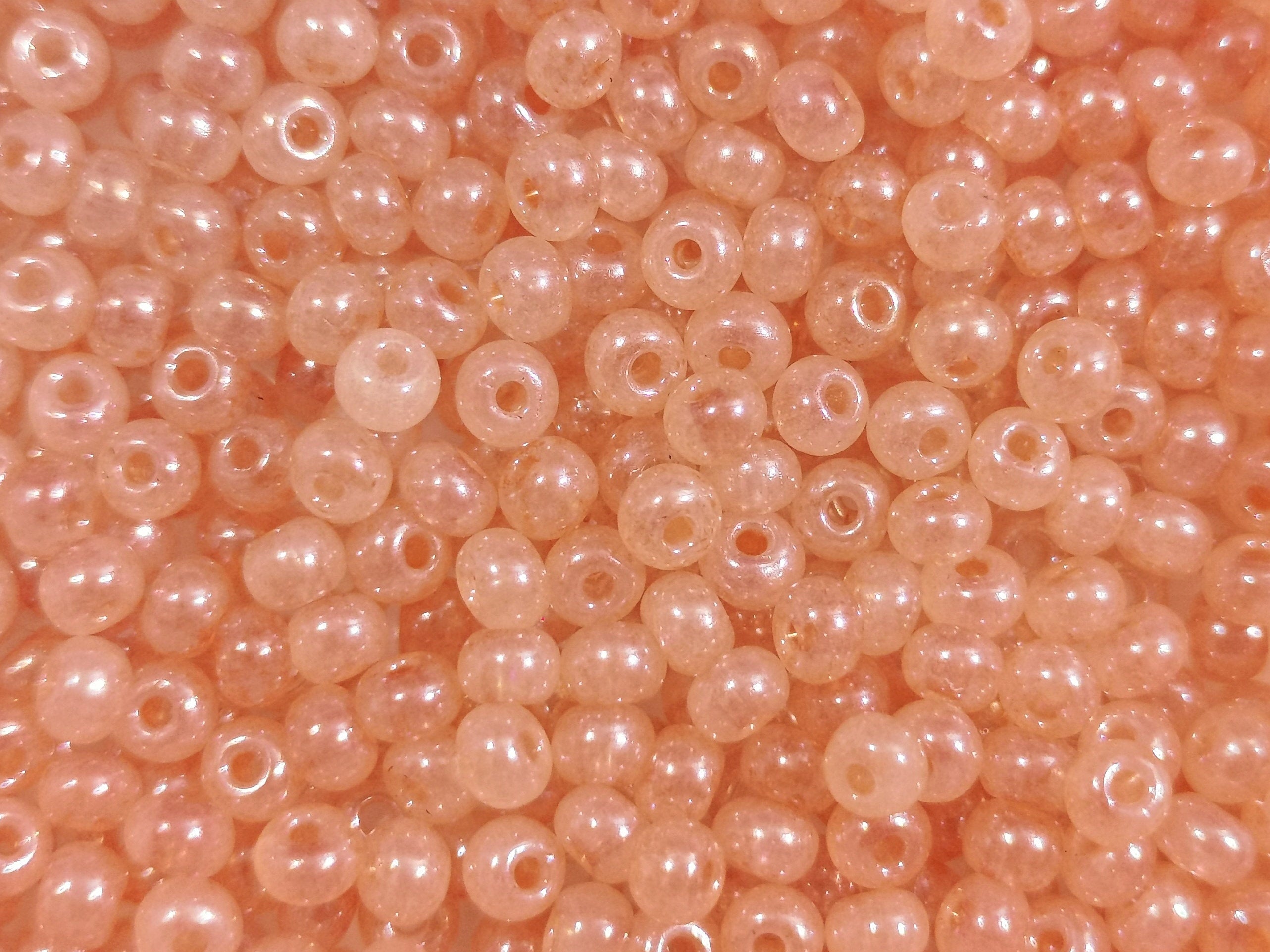 Milky beads #24 | 20 Grams Milky Translucent Seed Beads for DIY Jewelry Craft Making | 3mm (8/0) Milky Orange Coral Seedbead